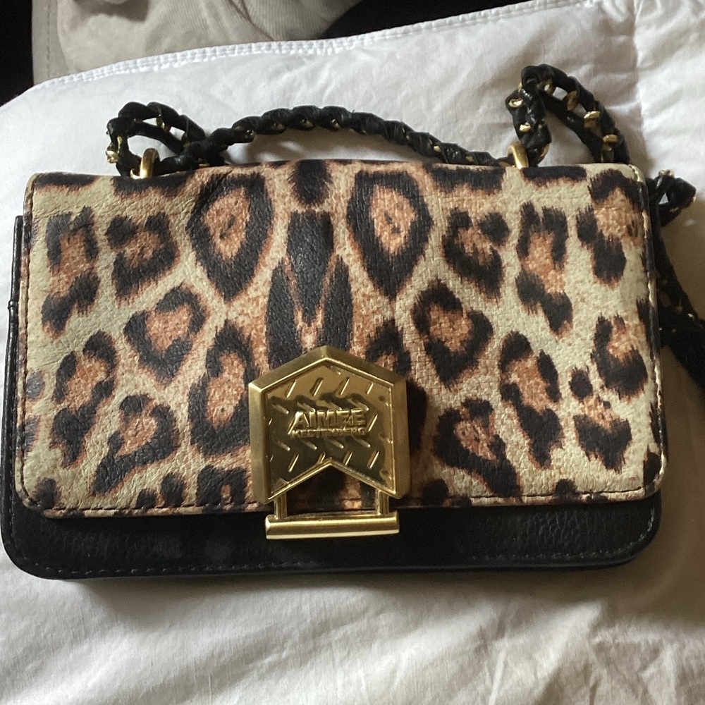 Aimee Kestenberg Leopard Print Crossbody Bag with Gold Hardware